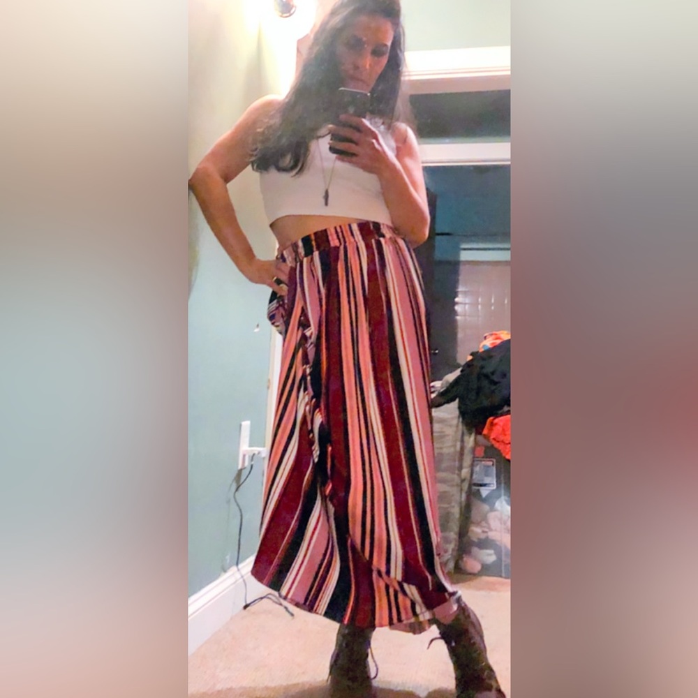 Nwot sm/med striped maxi skirt w elastic waist